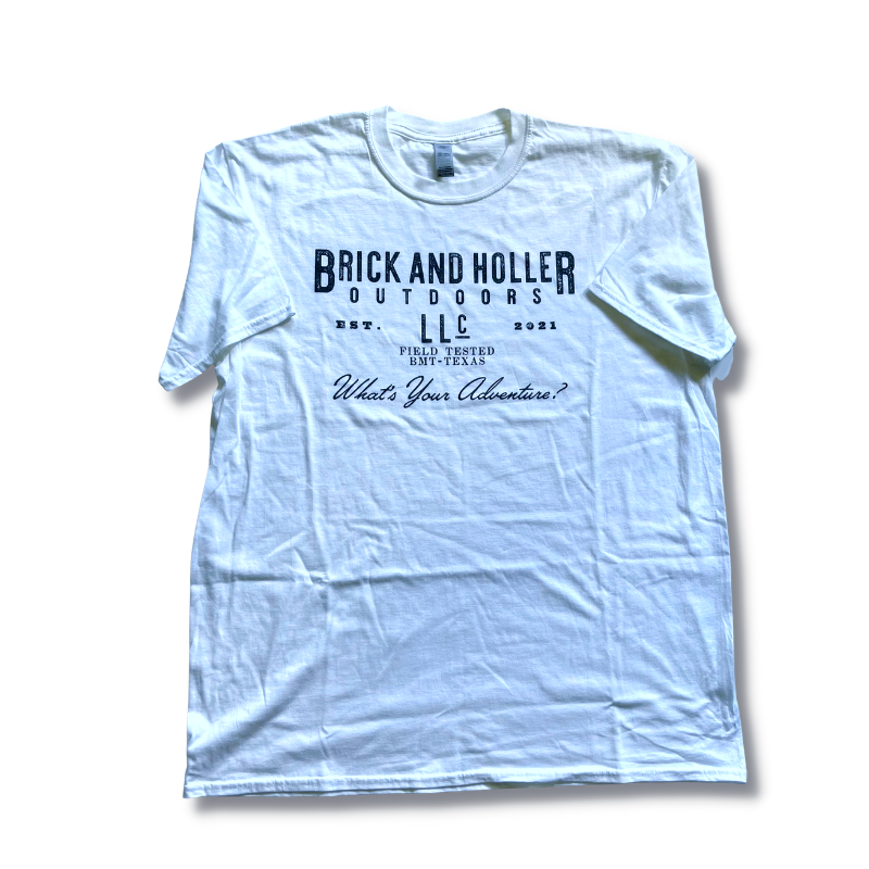 Brick and Holler Outdoors t-shirt with graphics in White