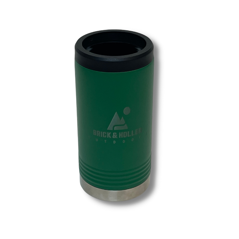 Stainless Steel Skinny Koozie in Green.